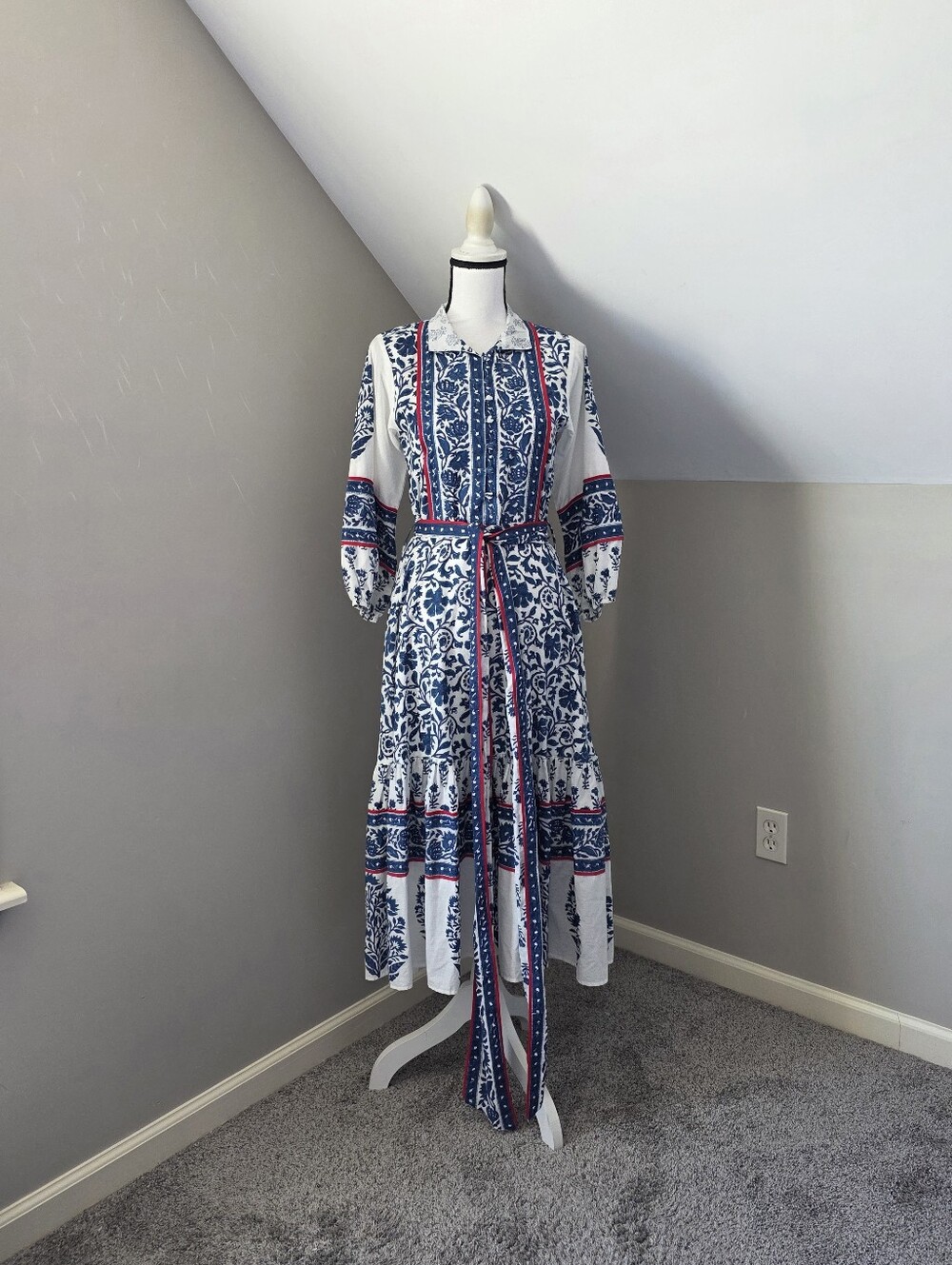 Sue Sartor Flounce Midi Dress